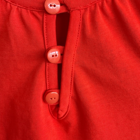 anthropologie dress orange red tie front size XS modified with buttons - Picture 5 of 5